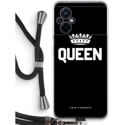 Afbeelding van Case Company® hoesje met Koord geschikt voor Xiaomi Poco M5 Queen Zwart Telefoonhoesje Bescherming aan alle Kanten en Over de Schermrand