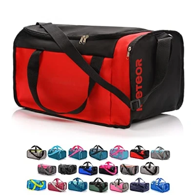 Afbeelding van Sporttas voor dames, heren, kinderen, meisjes, tas, reistas, duffel, modern, fitness, fleece, vakantie, schoudertas, werk, kleine grote sporttas, 20 of 40 liter, Rood/Zwart