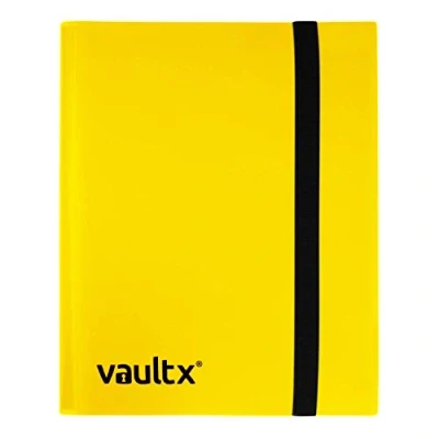 Afbeelding van Vault X opbergmap 4 vakken verzamelkaarten trading cards map 160 met zijopening voor speelkaarten om te verzamelen en ruilen (Geel)