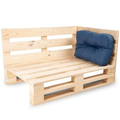 Afbeelding van Bananair Comfortabel palletkussen voor buiten, duurzaam, uv bestendig en waterafstotend kussen tuinmeubelen, balkon, terras (hoekkussen, 60 x 40 cm, blauw)