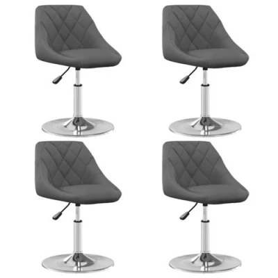 Afbeelding van vidaXL Eetkamerstoelen draaibaar 4 st fluweel donkergrijs