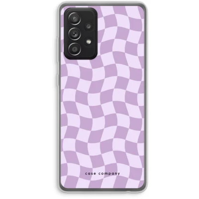 Afbeelding van Case Company® hoesje geschikt voor Samsung Galaxy A52s 5G Grid Paars Soft Cover Telefoonhoesje Bescherming aan alle Kanten en Schermrand