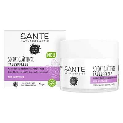 Afbeelding van SANTE Naturkosmetik Vochtinbrengende gladmakende dagcrème voor een stralende teint, met natuurlijk hyaluronzuur en parac waterkers, per stuk verpakt (1 x 50 ml)