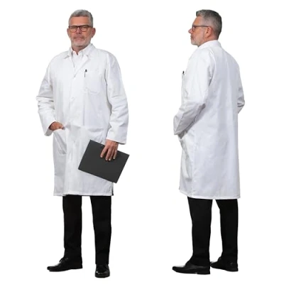 Afbeelding van ZOLLNER Laboratoriumjas van katoen, maat 44 60, heren 140, Wit