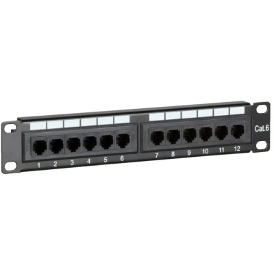 Afbeelding van DSIT 10 Inch CAT6 UTP patchpaneel 12 poorts