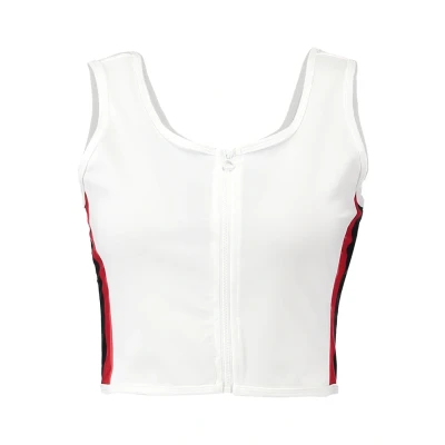 Afbeelding van Urban Classics Ladies SIDE Stripe Cropped ZIP Top, Dames, Maat: Medium, White/firered/navy