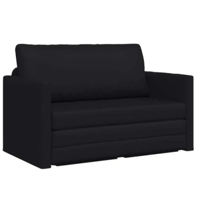 Afbeelding van vidaXL Vloer Sofa Bed 2 in 1 Zwart 124x71x78 cm Faux Leer