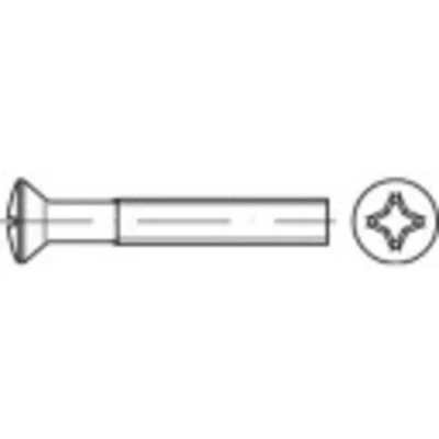 Afbeelding van TOOLCRAFT 1066362 Bolverzonken schroeven M4 12 mm Kruiskop Phillips DIN 966 RVS A2 1000 stuk(s)