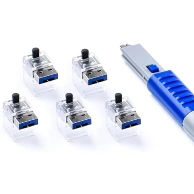 Afbeelding van Smart Keeper Essential LAN Cable Lock (5x) + Key Basic (1x) Blauw