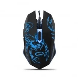 Afbeelding van Esperanza MX203 SCORPIO mouse USB blue Muis Optisch 6 knoppen Zwart