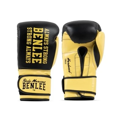 Afbeelding van Benlee Hardwood Leren Bokshandschoenen Geel,Zwart 12 oz