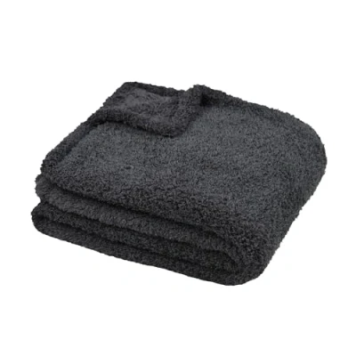 Afbeelding van stof Textiles Plaid/bankdeken Montreal antraciet 130 x 160 cm harige polyester 1 persoons