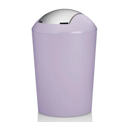 Image de kela Marta Petite poubelle de salle bain Avec couvercle basculant En plastique Violet pastel mat 1,7 l