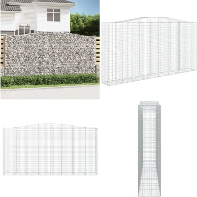 Afbeelding van VidaXL Schanskorf gewelfd 400x50x200/220 cm gegalvaniseerd ijzer