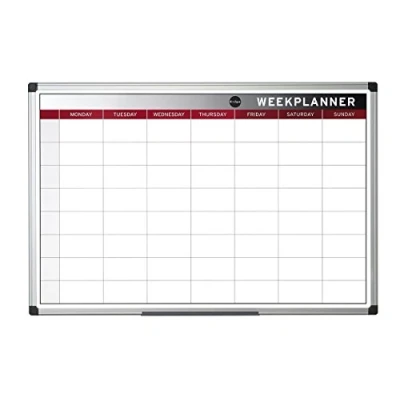 Afbeelding van Bi Office GA0233170 Magnetische Weekplanner Met Geanodiseerd Aluminium Omlijsting, Magnetisch Oppervlak Van Gelakt Staal, 60 x 45 cm