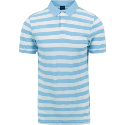 Afbeelding van Suitable Balky Polo Lichtblauw maat M heren met Modern fit Pasvorm Katoen Herenkleding Poloshirt