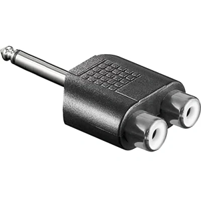 Afbeelding van DUBBELE RCA VROUWELIJK NAAR MANNELIJKE 6.35mm MONO JACK (CAA27)