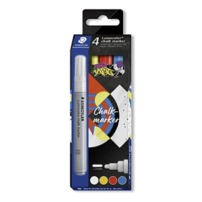 Afbeelding van Lumocolor chalk marker ronde punt set 4 st