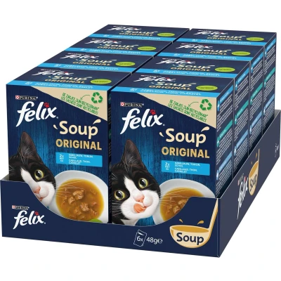 Afbeelding van Felix Soup Vis Selectie Kattenvoer Kabeljauw Tonijn Schol 6x48 g