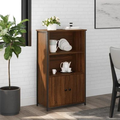 Afbeelding van Hoge kast 62x32x103,5 cm bewerkt hout bruin eikenkleur