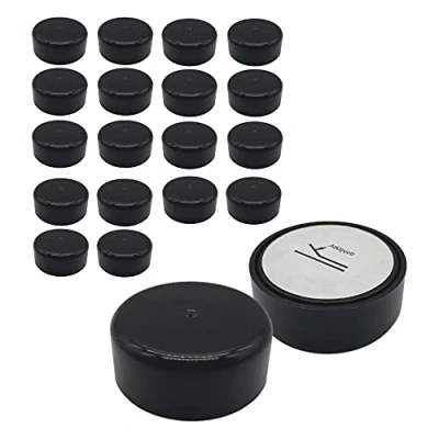 Afbeelding van Diforma 20 stuks in hoogte verstelbare meubelpoten, rond, Ø 55 mm, kunststof materiaal, installatie door sticker (20, zwart)