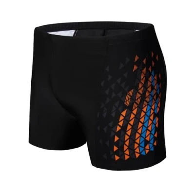 Afbeelding van AMZSPORT Zwembroek voor heren met trekkoord, 114006 zwart oranje, S