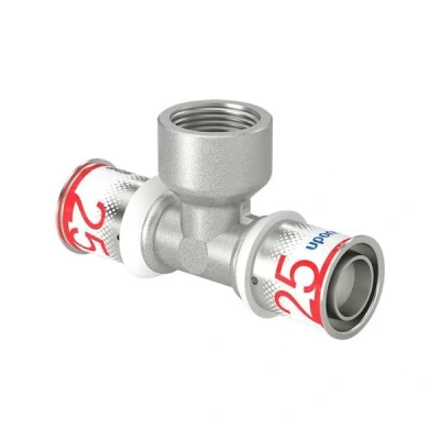 Afbeelding van Uponor S Press Plus perskoppeling Ø25x3/4&quot;x25 T stuk binnendraad. Artikelnr: 1070599