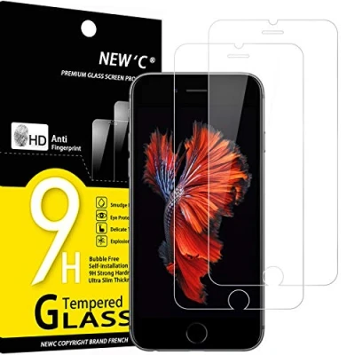 Afbeelding van NEW&#039;C 2 Stuks, Screen Protector voor iPhone 6, 6s (4.7&quot;), Gehard Glass Schermbeschermer Film 0.33 mm ultra transparant, resistent, anti kras, vingerafdrukken