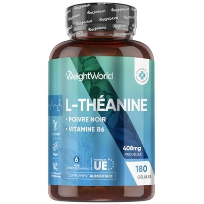 Afbeelding van WeightWorld L Theanine met citroenmelisse 500 mg 180 Vegan capsules voor 6 maanden