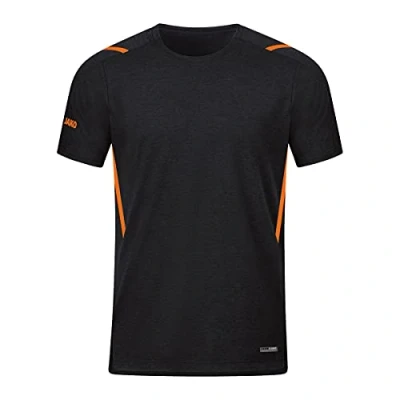 Afbeelding van JAKO T shirt Challenge Zwart gemeleerd/fluo oranje