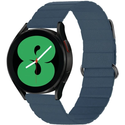 Afbeelding van iMoshion bandje Geschikt voor Samsung Galaxy Watch 3 / 4 (Classic) 5 (Pro) 6 Lederen 2.0 Blauw