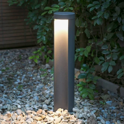Afbeelding van LED sokkellamp Chandra, donkergrijs, aluminium, hoogte 45 cm