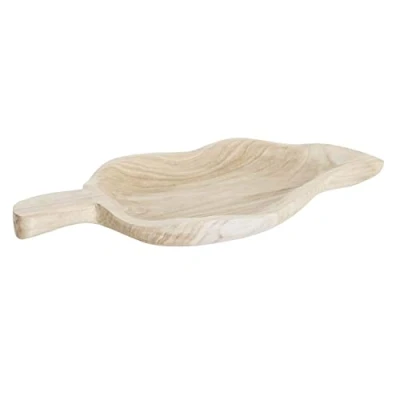 Afbeelding van Snackdienblad DKD Home Decor 56 x 28 5 cm Natuurlijk Lichtbruin Tropisch Blad van een plant