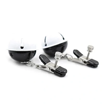 Afbeelding van FETISH ADDICT Nipple Clamps With Bell Black/white