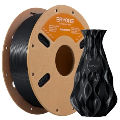 Afbeelding van ERYONE PLA filament voor 3D printer, diameter 1,75 mm +/ 0,03 mm, 1 kg / spoel Gitzwart (Jet Black)