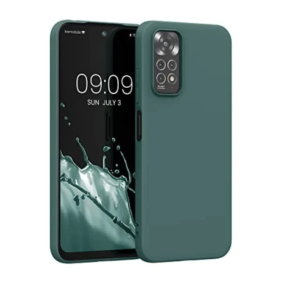 Afbeelding van kwmobile telefoonhoesje geschikt voor Xiaomi Redmi Note 11 / 11S Hoesje smartphone Back cover in mosgroen