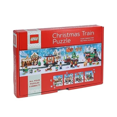 Afbeelding van Lego Christmas Train Puzzle: Four Connecting 100 Piece Puzzles