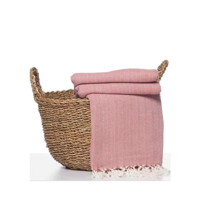 Afbeelding van Hamamdoek ZigZag Dusty Rose van Lalay