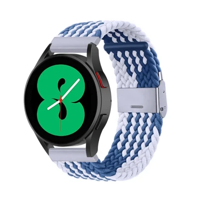 Afbeelding van Garmin Vivomove 3 / HR Luxe Sport Style Trend Braided nylon bandje Blauw wit
