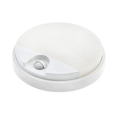 Afbeelding van HUBER Led wandlamp met bewegingsmelder, 140 graden, 10 W, 850 lm, IP54, beschermd, led, buitenverlichting wandlamp, binnen, rond, wit