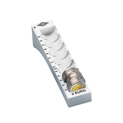 Afbeelding van Wedo 160720037 kunststof groef voor 65 stuks met markeringen 18 x 4,5 3,76 cm, lichtgrijs, 2 euro