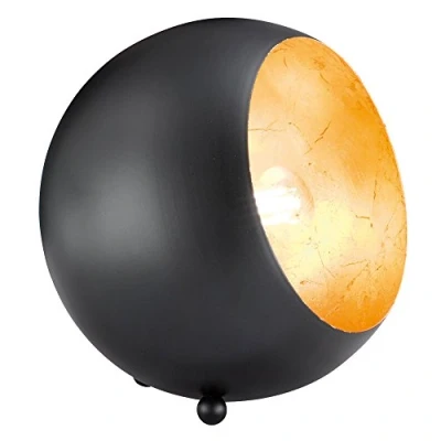 Image de Reality leuchten a + to e, lampe de table, métal, e14, schwarz matt goldfarbig, 14 x 15 cm, e14