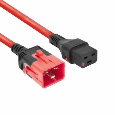 Afbeelding van ACT Netsnoer C19 IEC Lock C20 Dual Locking rood 2 m, PC3637