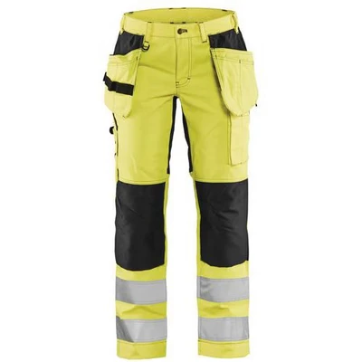 Image de Pantalon haute visibilité stretch femme jaune fluorescent/noir