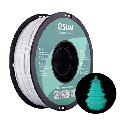 Afbeelding van eSUN PLA Glow 3D printer filament, in the Dark Blue filament 1,75 mm, maatnauwkeurigheid+/ 0,05 spoel van 1 kg (2,2 lbs) voor printers, lichtgevend blauw ( Luminous