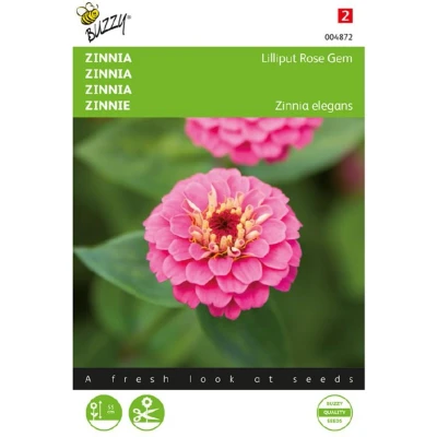 Afbeelding van Zaden zinnia lilliput rose gem 1 gram Buzzy