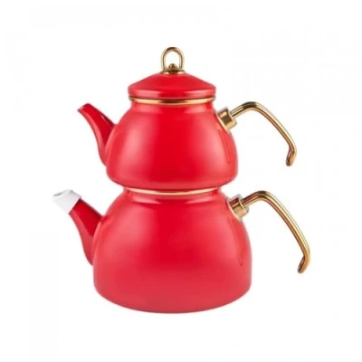 Afbeelding van Karaca Retro Emaille Rode Theepot