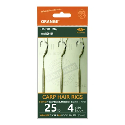 Afbeelding van Life Orange Carp Hair Rigs Maat 4 (Serie1) (3 stuks) Karper onderlijnen