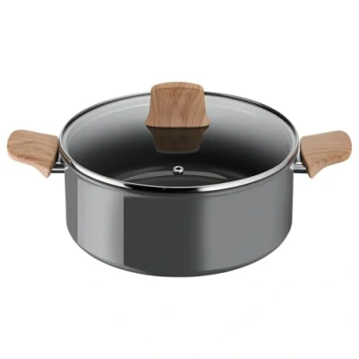 Afbeelding van Tefal Renew Kookpan 24 cm, keramische antiaanbaklaag, milieuvriendelijk, gerecycled, gezond koken, thermo signaal, veilig gebruiksvoorwerp, gemaakt in Frankrijk, voor alle warmtebronnen, inclusief