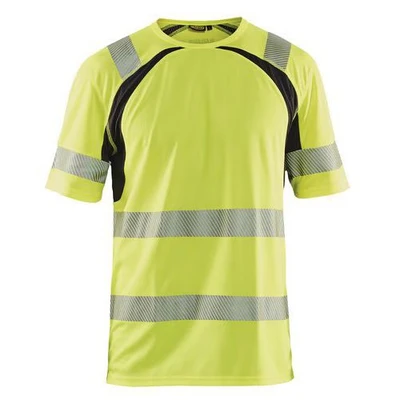 Image de T shirt anti UV haute visibilité jaune fluorescent/noir